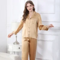 High Quality Outstanding Long Service Life Women's Luxury Satin 100% Silk Pajamas Set – Image 5